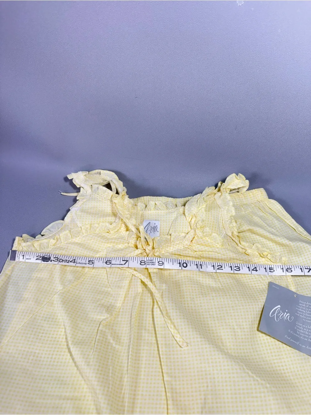 Aria Vintage Pale Yellow Ruffle Cami and Shorts Sleep Set